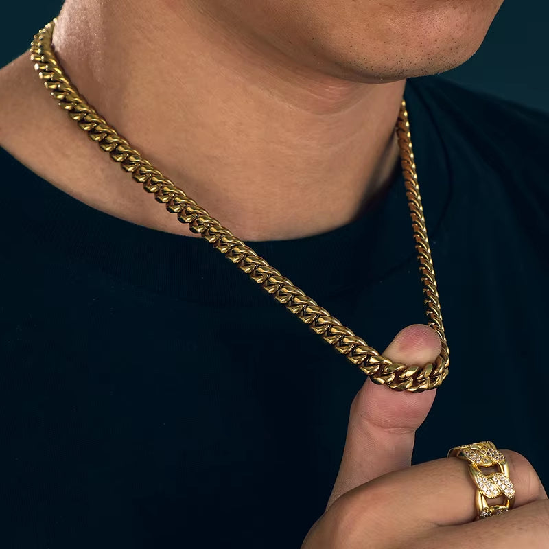 chaîne en or Cuban Link 8mm