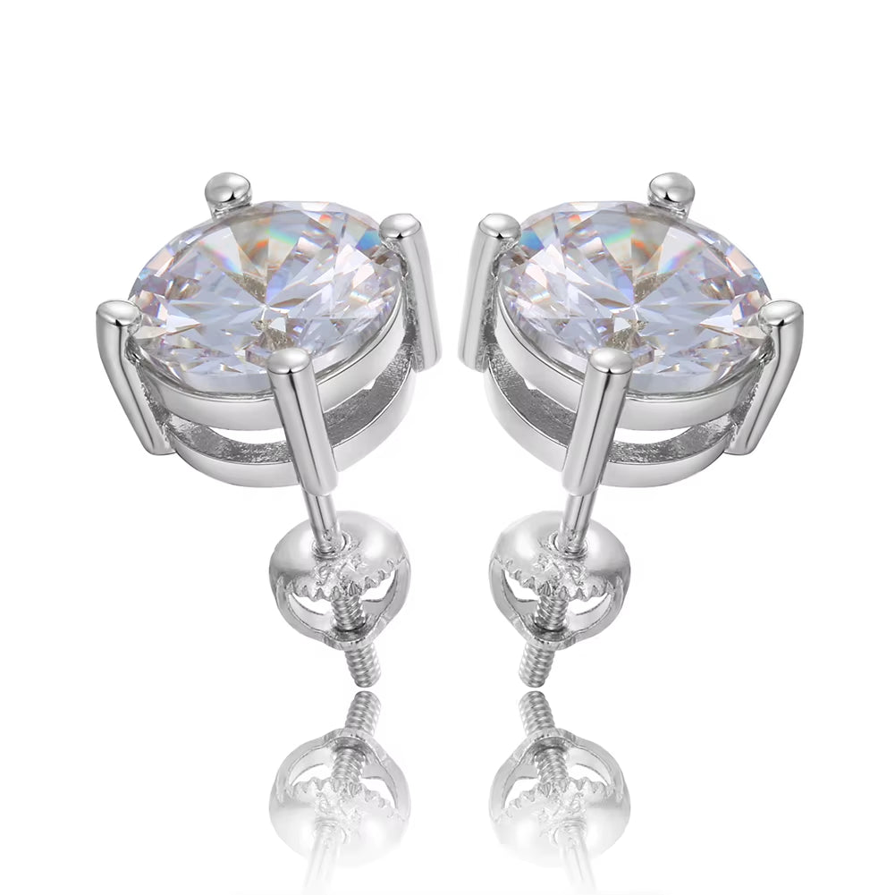 boucles d'oreilles rondes serties